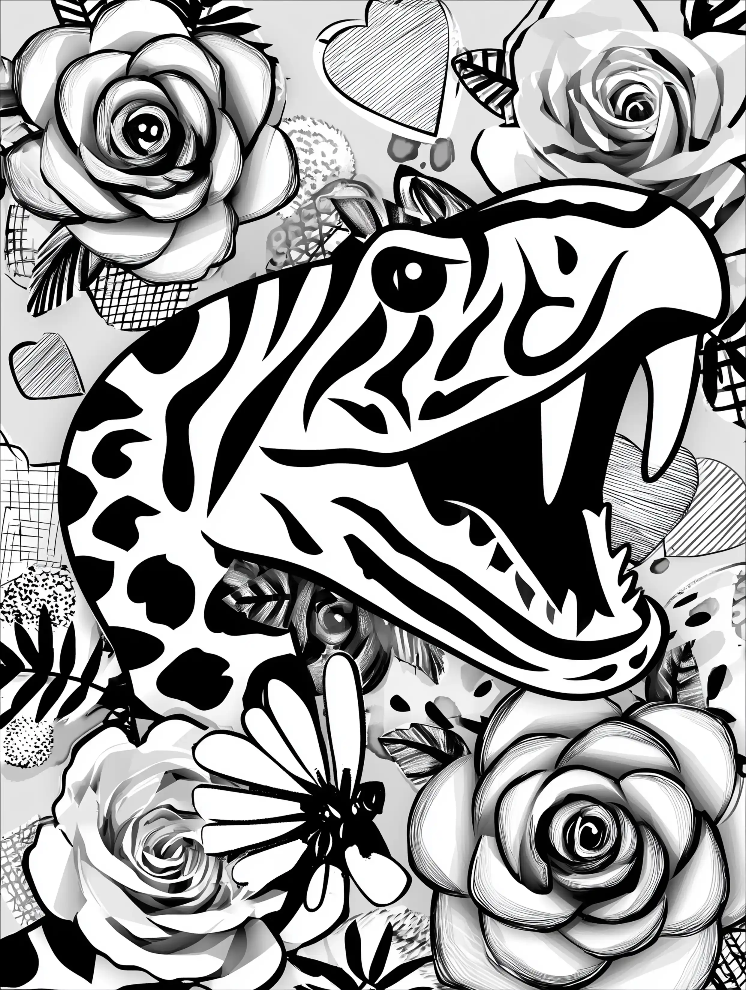 Free printable zoo coloring sheet featuring a snake moving to the right
